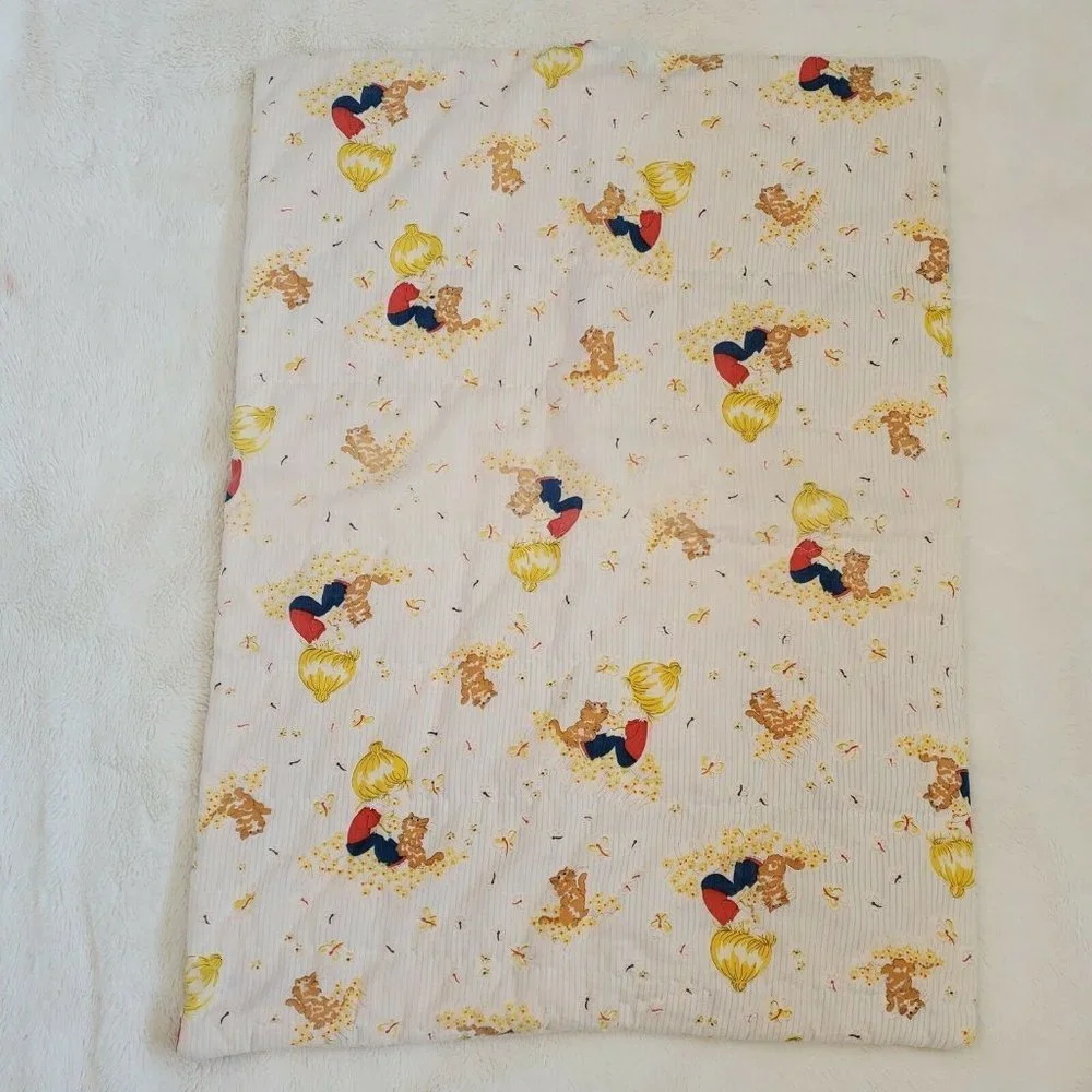 Vintage Baby Bassinet‎ Comforter Blanket Blonde Gir